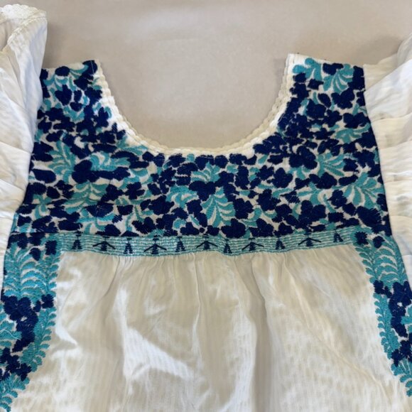 J. Marie The Anna Grace Dress White with Blue Flowers Size S - Picture 7 of 12